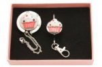 Foldable 3D Red Cupcake Gift Set